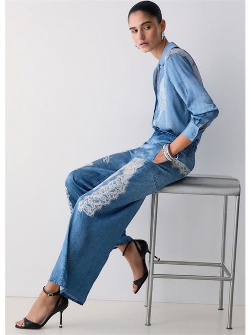 Pantaloni flare con stampa digitale LIU JO | UA6312T5958/79044